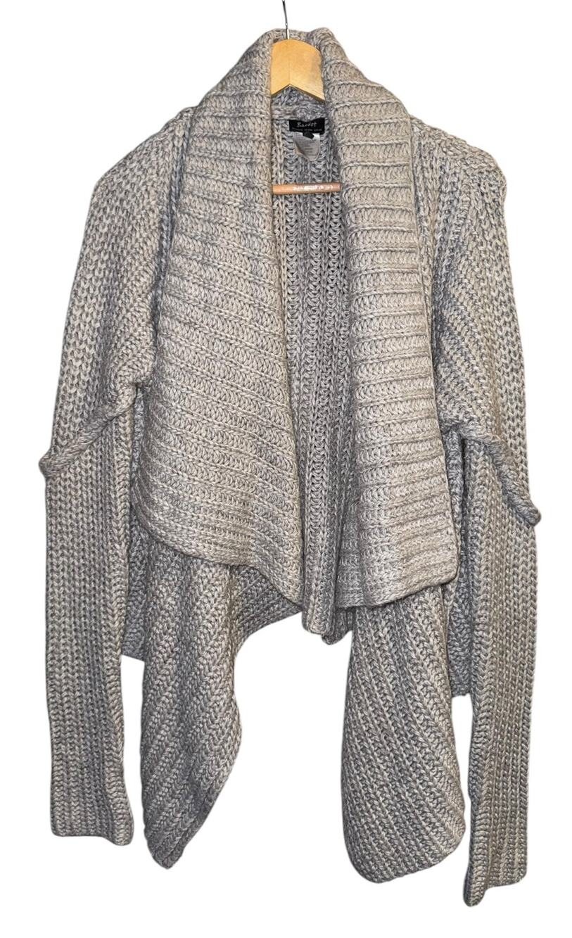 Bardot Chunky Knit Open Cardigan Sweater Women's 8 Draped Sloughy Warm Fall